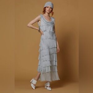 NWT Scandal Italy Fut Silk Ruffle Dress - Chloe Vibes OSFM